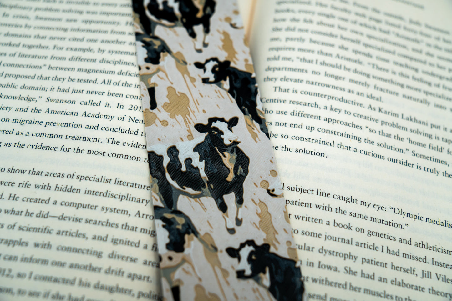 Cow Print Bookmark