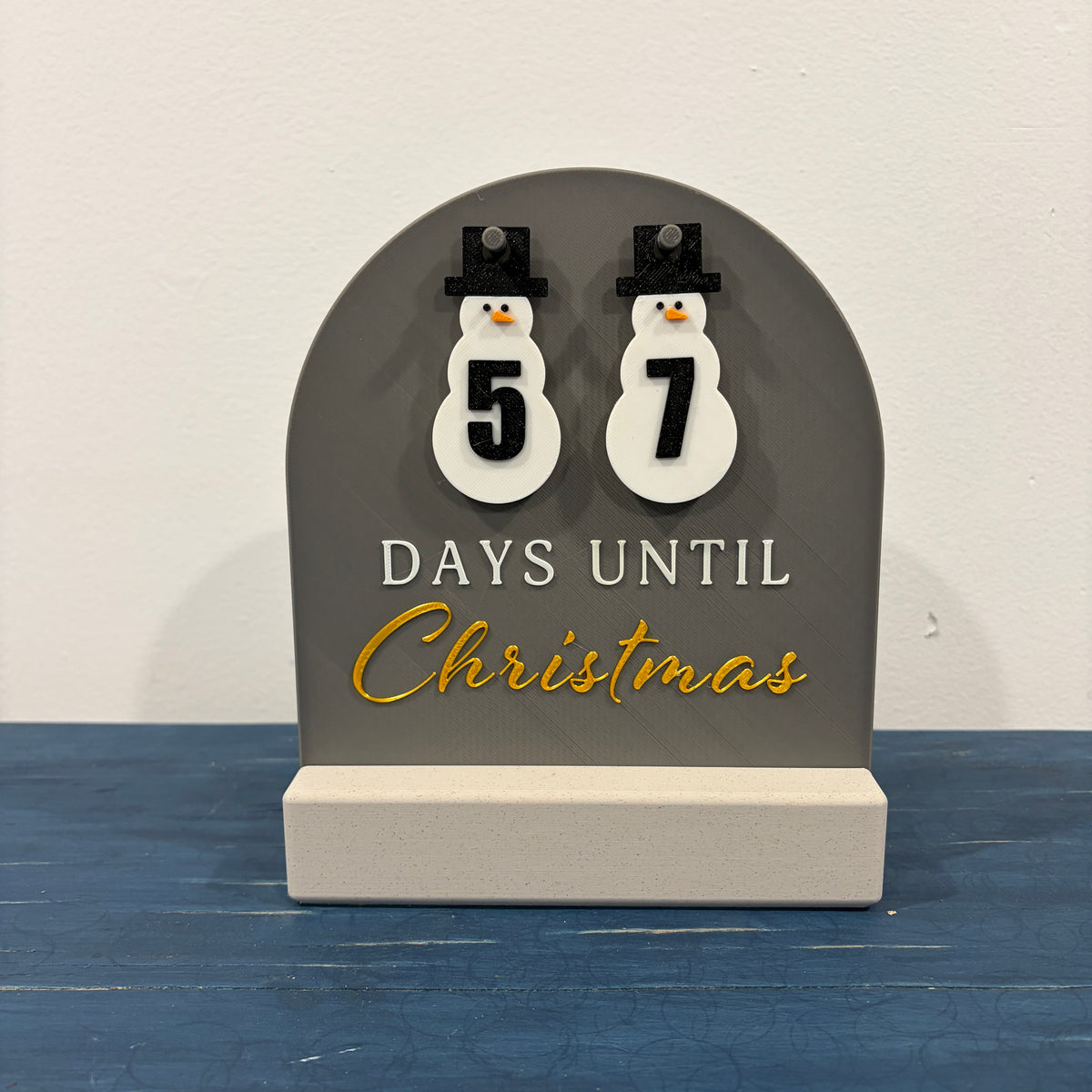 Christmas Countdown Sign STL Files | 3D Printed Snowman Countdown