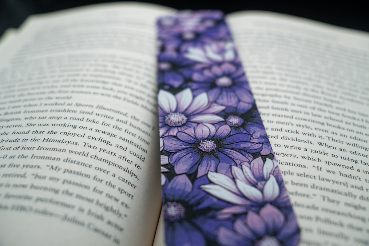 Purple Bookmark Example Purple Flowers Bookmark – Macy Makes 3D