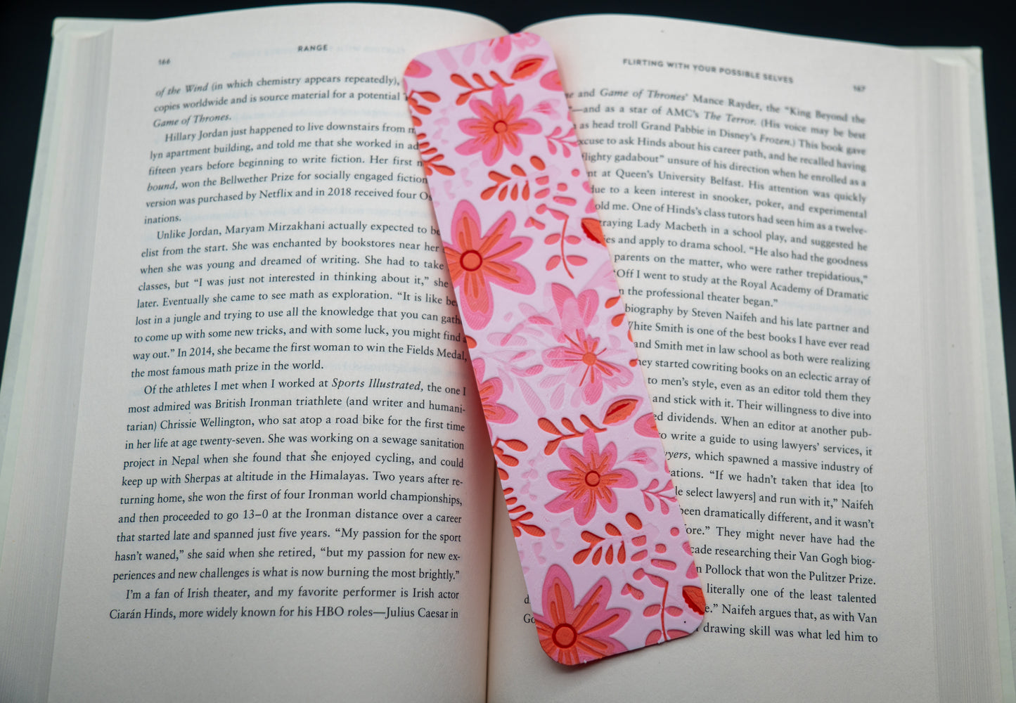 Pink Flowers Bookmark