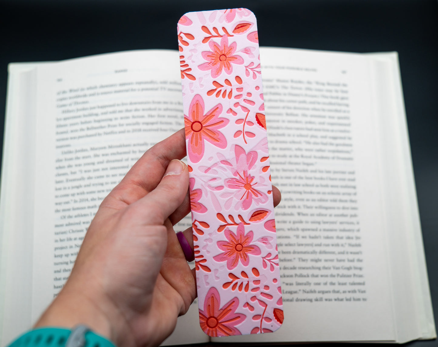 Pink Flowers Bookmark