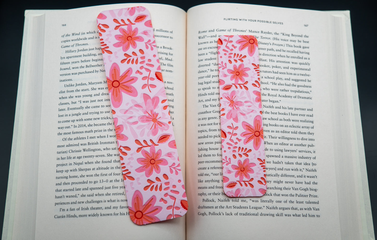 Pink Flowers Bookmark