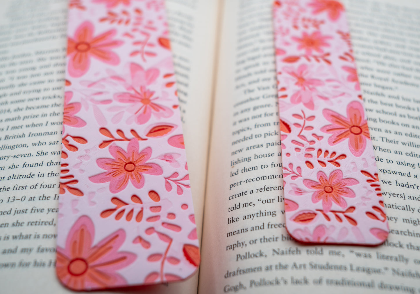 Pink Flowers Bookmark