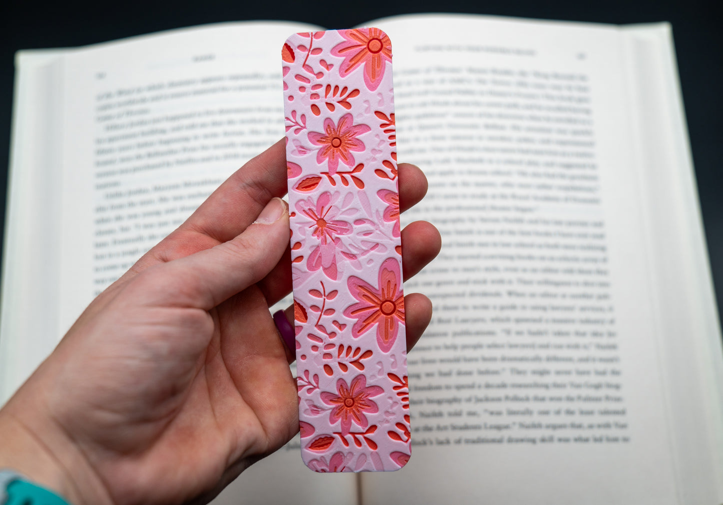 Pink Flowers Bookmark