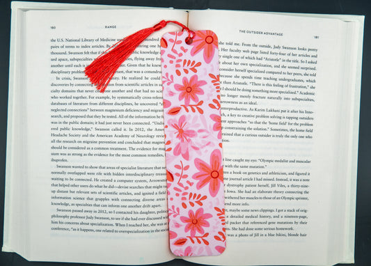 Pink Flowers Bookmark