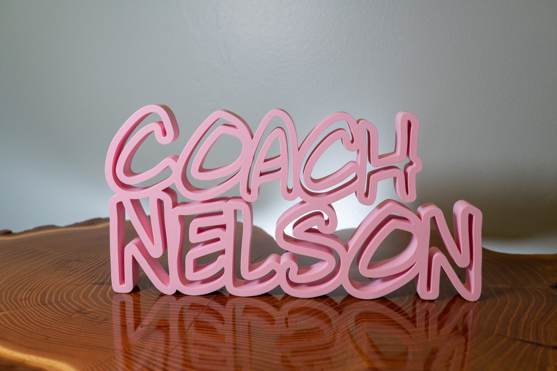 Coach Name Plate - Coach Name Sign - Soccer Coach Gift - Pink Coach Gift - Teacher Desk Name Plate - Softball Coach Gift - Female Coach Gift